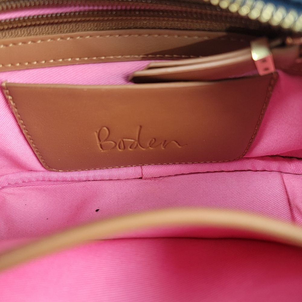 Boden Olivia Canvas Crossbody in Navy‎ Multi Leopard Print Purse Shoulder Bag - Picture 9 of 11